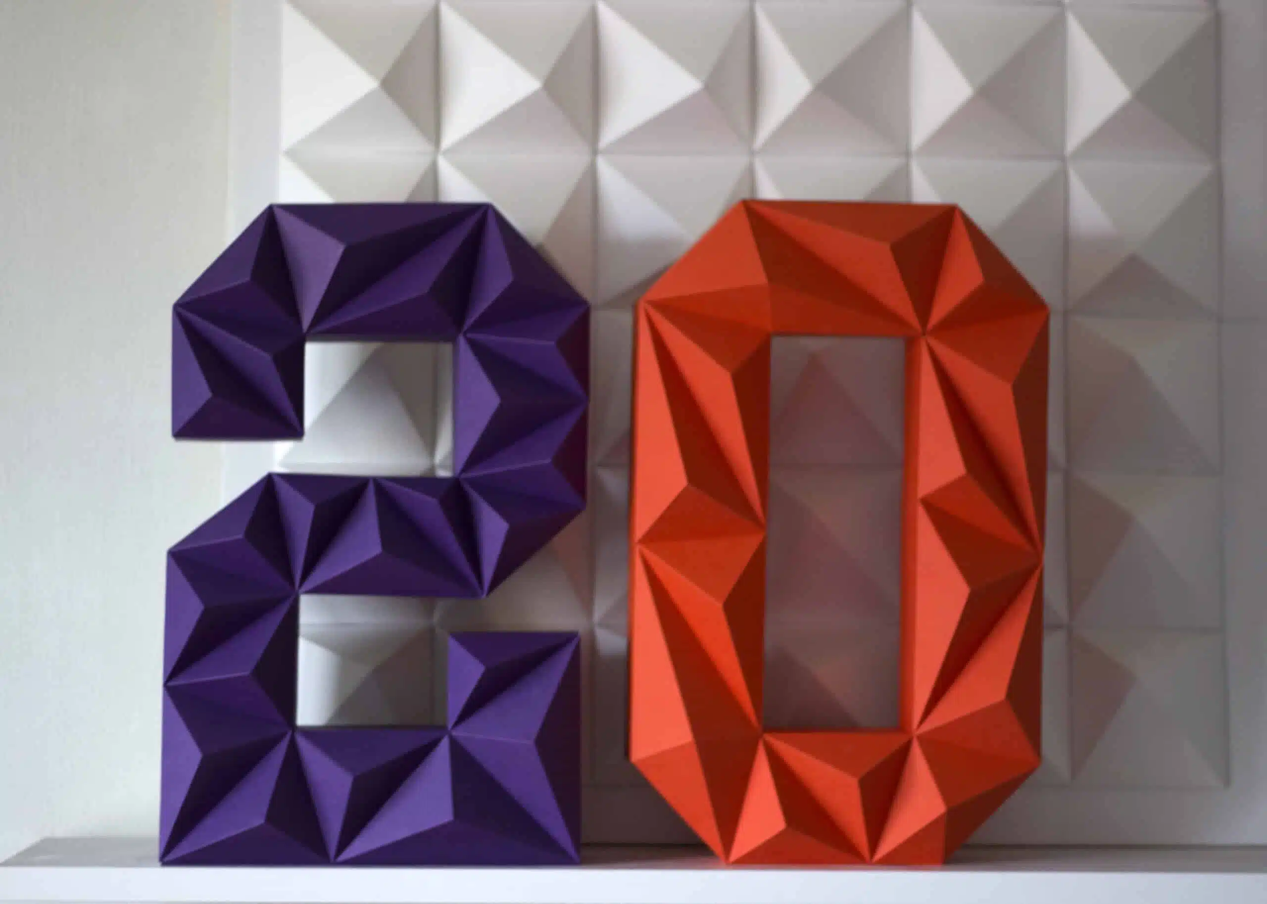 Todos os números em papercraft 3D, modelo 3D