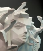 Papercraft of Medusa Gorgon in 3D origami
