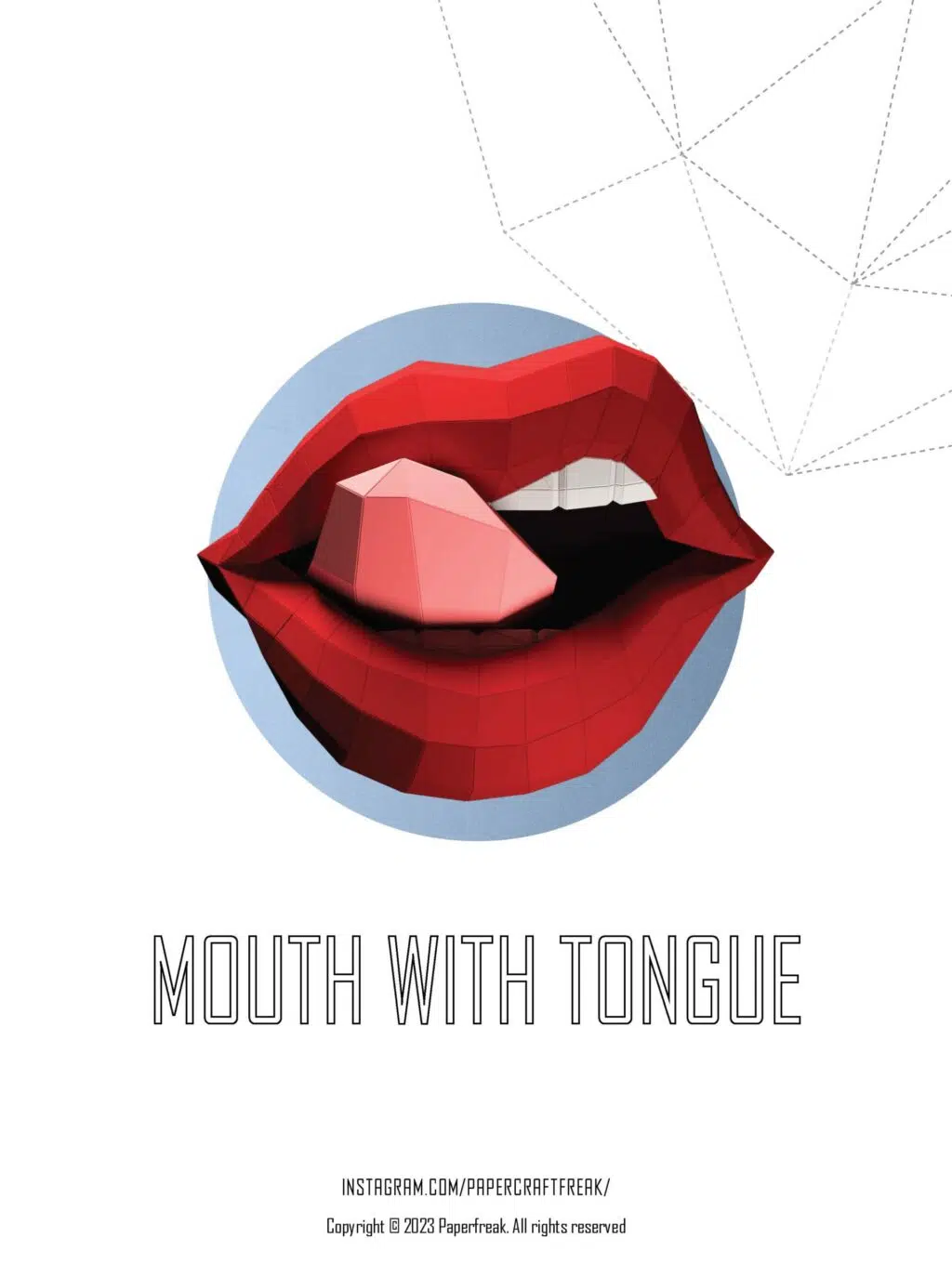 Papercraft lèvres Rolling Stones en origami 3D