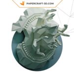Papercraft of Medusa Gorgon in 3D origami