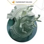 Papercraft 3D Méduse Gorgone sur bouclier modèle Pepakura pour décoration maison et bureau