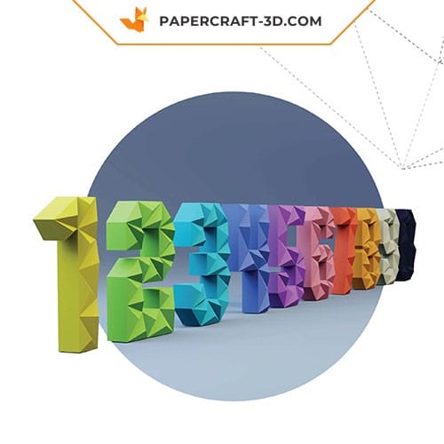 Papercraft of all 3D numbers