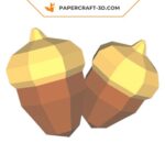 Papercraft gratuit de glands en origami 3D