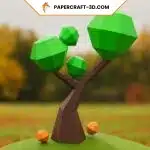 Papercraft free apple tree origami