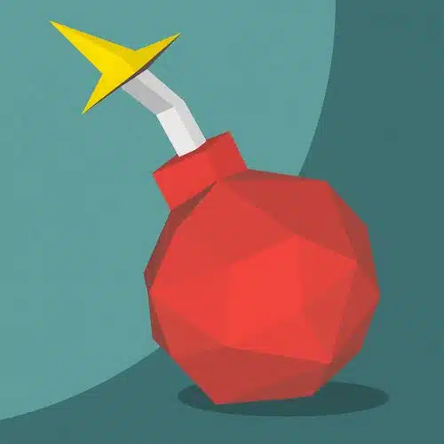 Papercraft free bomb in 3D origami