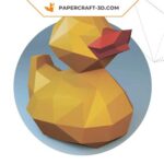 Papercraft of duck in 3D origami
