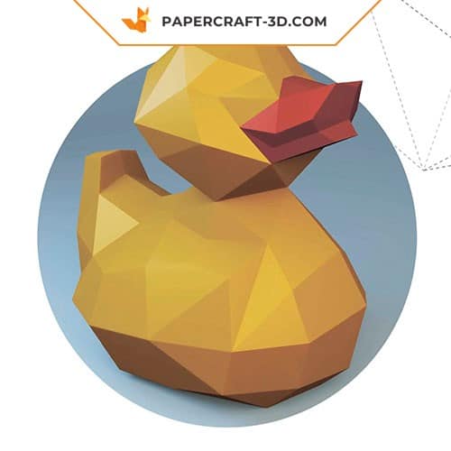 Papercraft of duck in 3D origami