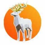 Papercraft de cerf royal en origami, weergave 3