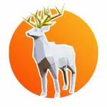 Papercraft de cerf royal en origami, weergave 2