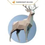 papercraft cerf royal origami papier 3D