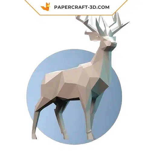 papercraft cerf royal origami papier 3D