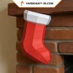 Papercraft calcetines de Navidad gratis en origami 3D