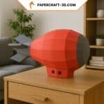 Papercraft free airship in 3D origami