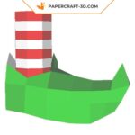 Papercraft gratuit de chausson de lutin en origami 3D