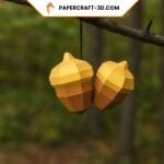 Papercraft free acorns in 3D origami