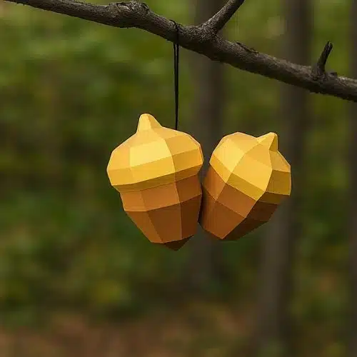 Papercraft free acorns in 3D origami Papercraft free acorns in 3D origami