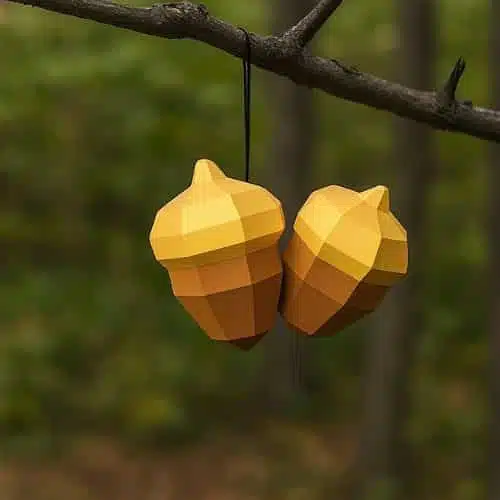 Papercraft gratuit de glands en origami 3D