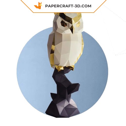 Papercraft of owl in 3D origami