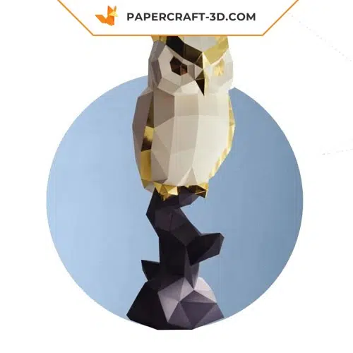 Papercraft de coruja em origami 3D