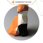 Papercraft of small fox in origami