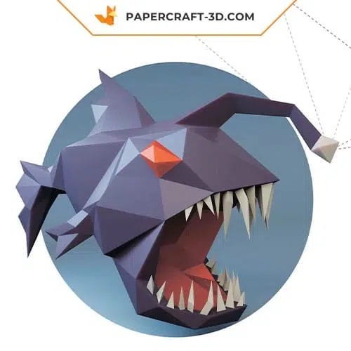 Papercraft de pez linterna en origami 3D