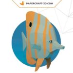 Papercraft de peixe-borboleta em origami 3D