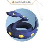 Papercraft python snake in origami 3D