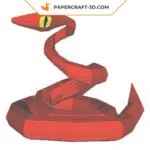 Kostenloses Papercraft: Schlange als 3D-Origami
