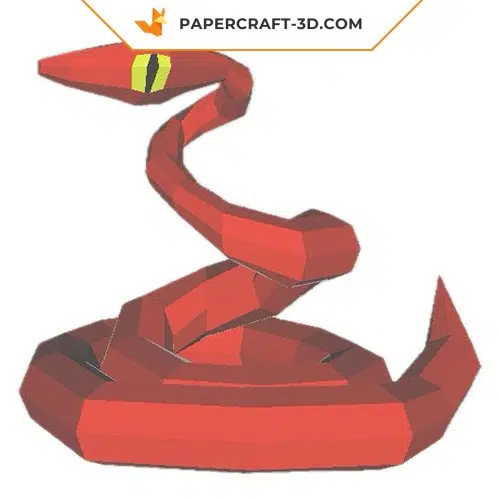 Kostenloses Papercraft: Schlange als 3D-Origami