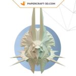 Papercraft head of Anubis in 3D origami