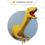 Papercraft cabeza de raptor Jurassic Park en origami