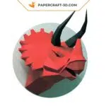 papercraft tete triceratop origami papier 3D