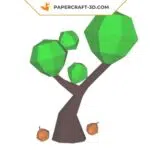 Papercraft gratuit d'arbre aux pommes en origami