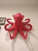 Grote octopus muurdecoratie in origami 3D, weergave 6