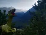 Papercraft cabeza de raptor Jurassic Park en origami