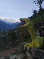 Papercraft raptor head Jurassic Park in origami