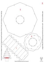 Papercraft Christmas tree in a pot in 3D origami