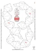 Papercraft gouden ananas in origami 3D, weergave 16