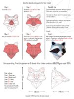 Papercraft Waschbärkopf in 3D Origami