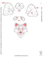 Papercraft Waschbärkopf in 3D Origami