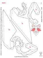 Papercraft Waschbärkopf in 3D Origami