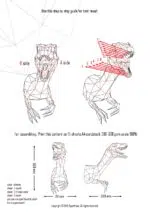 Papercraft cabeza de raptor Jurassic Park en origami