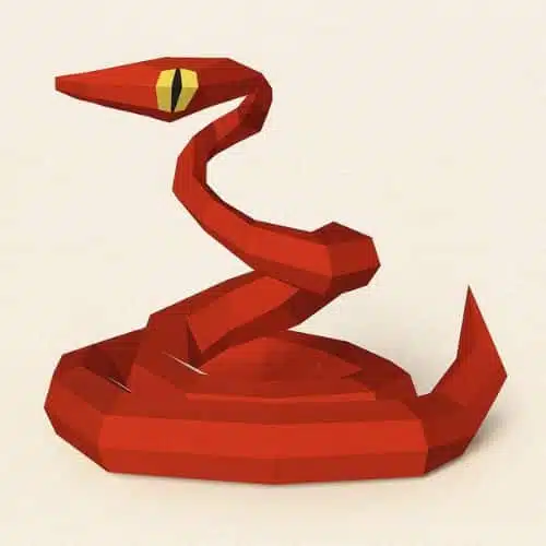 Papercraft gratuit serpent en origami 3D