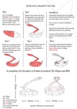 Papercraft python snake in origami 3D