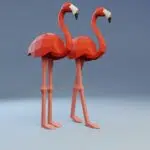 Kit de múltiples flamencos rosas en origami 3D
