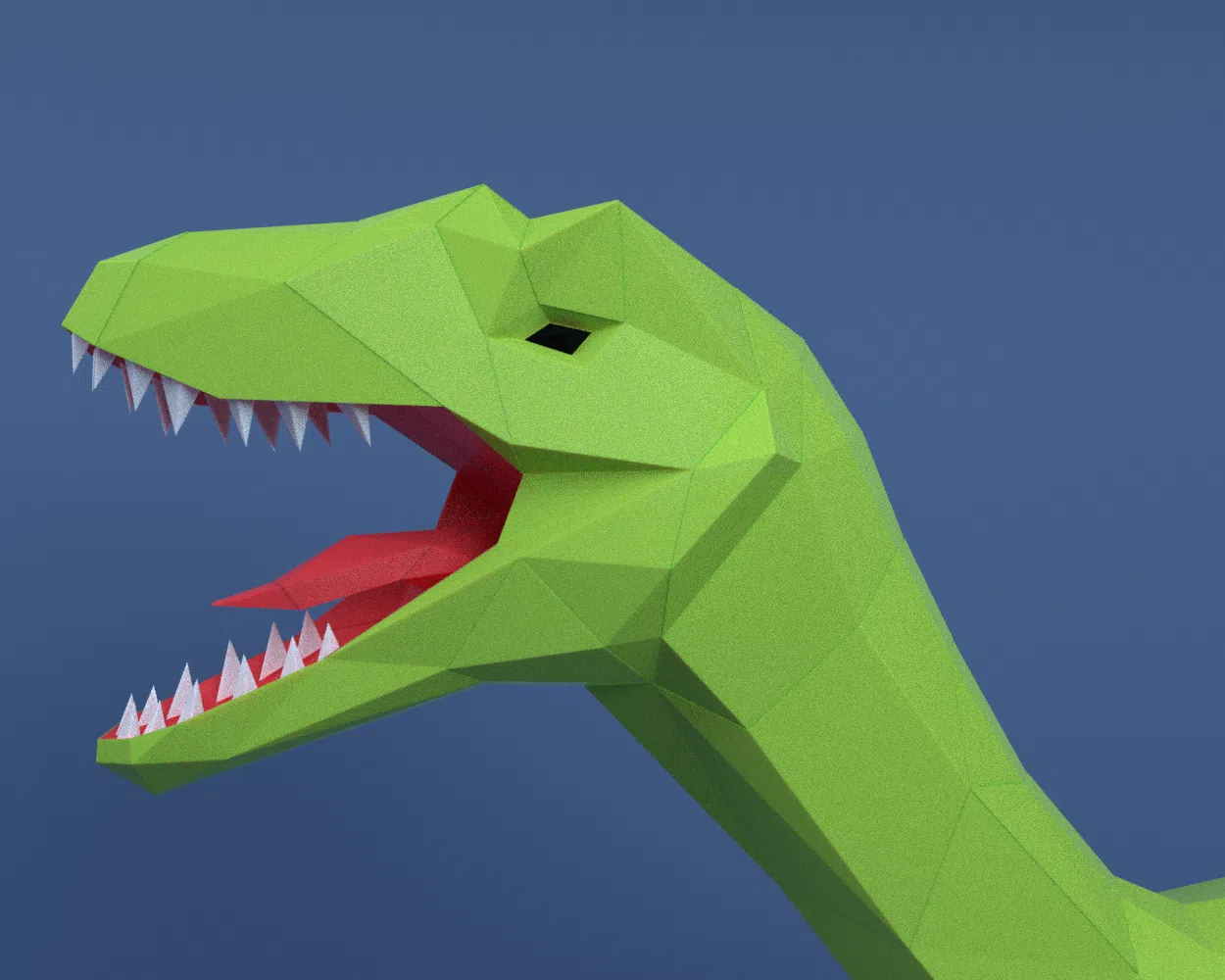 Papercraft cabeza de raptor Jurassic Park en origami, modelo 3D