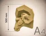 Papercraft ramskop in origami, weergave 7