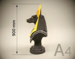 Papercraft bust of Anubis in 3D origami