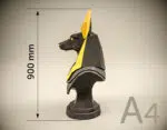 Buste van Anubis in 3D-origami, weergave 8