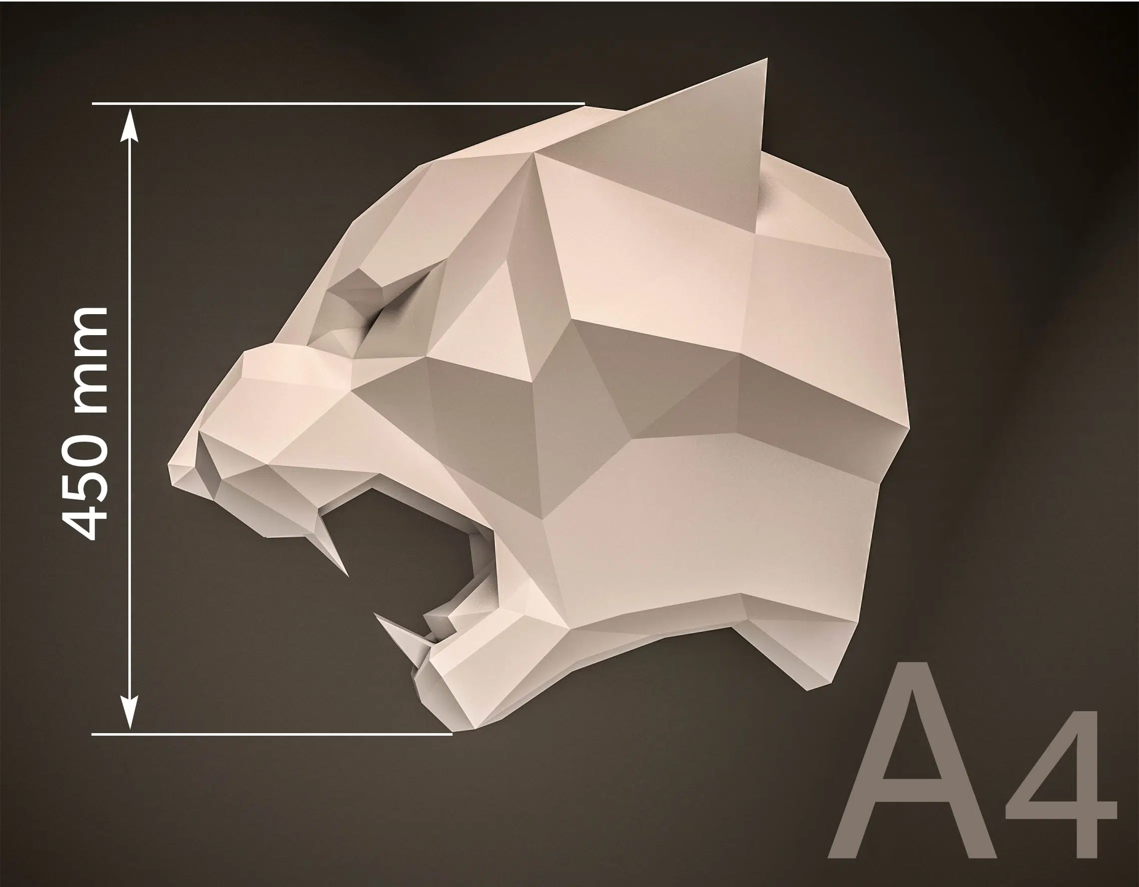 Tijger-trofee papercraft 3D, weergave 7